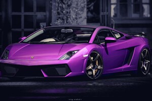 Lamborghini Gallardo Purple (2048x2048) Resolution Wallpaper
