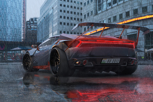 Lamborghini Huracan Digital Art 4k