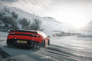 Lamborghini Huracan Drift In Snow Forza Horizon 4