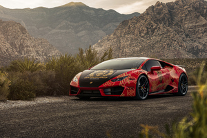 Lamborghini Huracan Red 2020 4k (2560x1440) Resolution Wallpaper