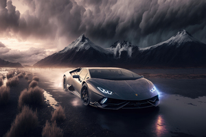 Lamborghini Huracan Riding In Mountains Wallpaper