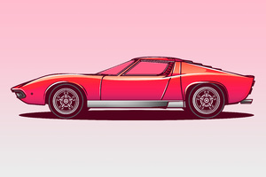 Lamborghini Miura Vector Illustration 5k