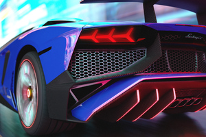 Lamborghini Rear Lights Digital Art Wallpaper