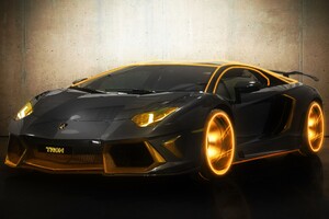 Lamborghini Tron Gold Wallpaper