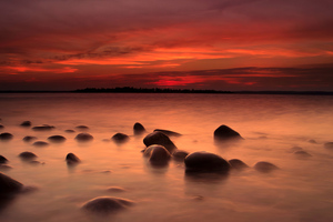 Landscape Coast Sunset 4k (1366x768) Resolution Wallpaper