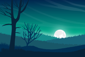 Landscape Moon Digital Evening 5k Wallpaper