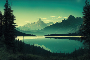 Landscape Reflection Lake Trees Wallpaper