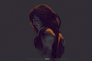 Lara Croft Minimalism 4k (1400x1050) Resolution Wallpaper
