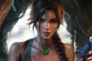 Lara Croft Tomb Raider Fantasy 4k (2932x2932) Resolution Wallpaper