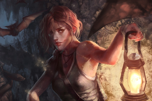 Lara Croft Trapped In Cave 4k Wallpaper