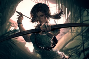 Lara Croft Video Game Art (1336x768) Resolution Wallpaper