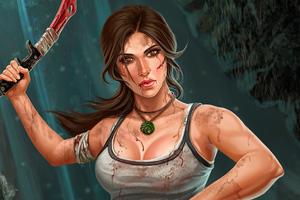Lara Croft With Weapons 4k