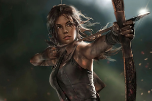 Lauren Cohan As Lara Croft The Tomb Raider Wallpaper