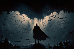 Legendary Batman In Batcave (1280x1024) Resolution Wallpaper