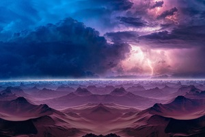 Lightning Mountains Storm Manipulation 5k Wallpaper