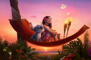 Lilo And Stitch Japanese Poster (1024x768) Resolution Wallpaper