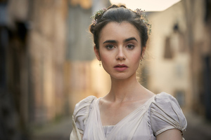 Lily Collins In Les Miserables 2018 Wallpaper
