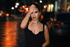 Lily James Only Natural Diamond Night On The Town (2560x1080) Resolution Wallpaper