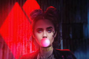 Lilyjcollins As Harley Quinn 5k Wallpaper