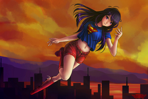 Linda Lang As Kryptonian Superhero (1600x1200) Resolution Wallpaper