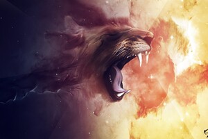 Lion Roar Abstract Art