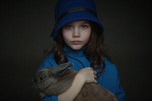 Little Girl With Rabbit