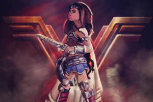 Little Girl Wonder Woman (320x240) Resolution Wallpaper