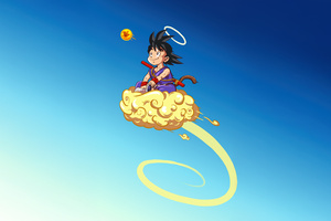 Little Goku Fly Away (2048x2048) Resolution Wallpaper