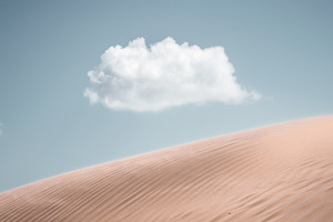 Lonely Cloud Above Desert 4k