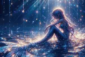 Lonely Mermaid (2560x1024) Resolution Wallpaper
