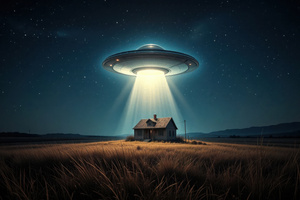 Lonely Silent Ufo Night Wallpaper