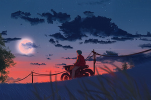 Lost In The Horizon A Rider Solitude (1280x1024) Resolution Wallpaper
