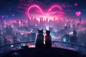Love In The Neon Shadows Wallpaper