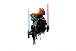 Luke And Darth Vader Artwork