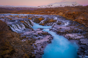 Majestic Flow Bruarfoss And The Icelandic Mountain Tapestry (1280x720) Resolution Wallpaper