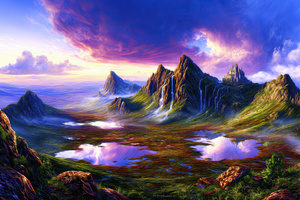 Majestic Mountain Landscape On Earth (1360x768) Resolution Wallpaper