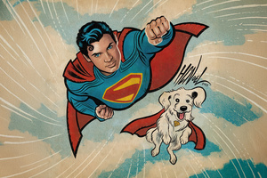 Man Of Steel And His Loyal Shadow (2880x1800) Resolution Wallpaper