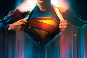 Man Of Steel Rise Above The Skies (2932x2932) Resolution Wallpaper