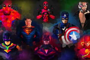 Marvel And Dc Low Poly Art