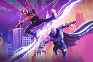 Marvel Contest Of Champions Spider Punk And Prowler (1360x768) Resolution Wallpaper