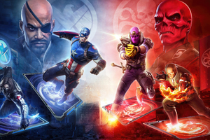 Marvel Duel Captain Vs Red Skull (2560x1080) Resolution Wallpaper