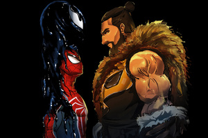 Marvels Spider Man 2 Face Off (1360x768) Resolution Wallpaper
