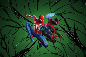 Marvels Spiderman Miles Morales Together (1152x864) Resolution Wallpaper