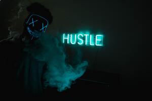 Mask Guy Hustle Neon Concept 5k