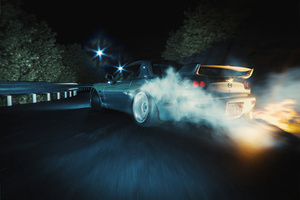 Mazda Rx7 Drifting Night 4k (1366x768) Resolution Wallpaper