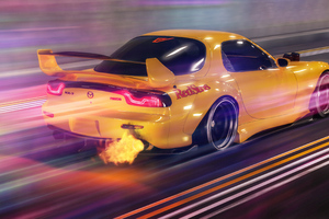 Mazda Rx7 Flaming Out (1400x900) Resolution Wallpaper