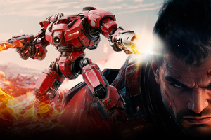 Mecha Battles (2560x1024) Resolution Wallpaper