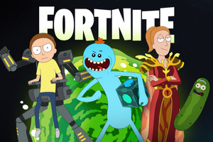 Mecha Morty Queen Summer And Mr Meeseeks In Fortnite (1280x800) Resolution Wallpaper