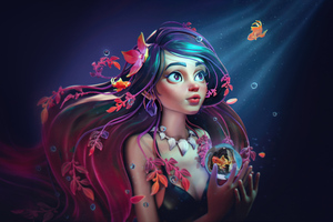 Mermaid Queen Of The Fishes (1280x800) Resolution Wallpaper