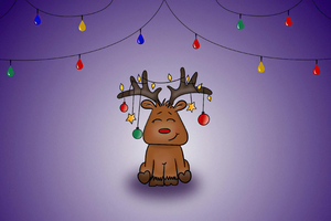 Merry Christmas Reindeer Minimal Wallpaper